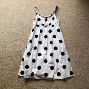 White and Navy Blue J Crew Polka Dot Dress